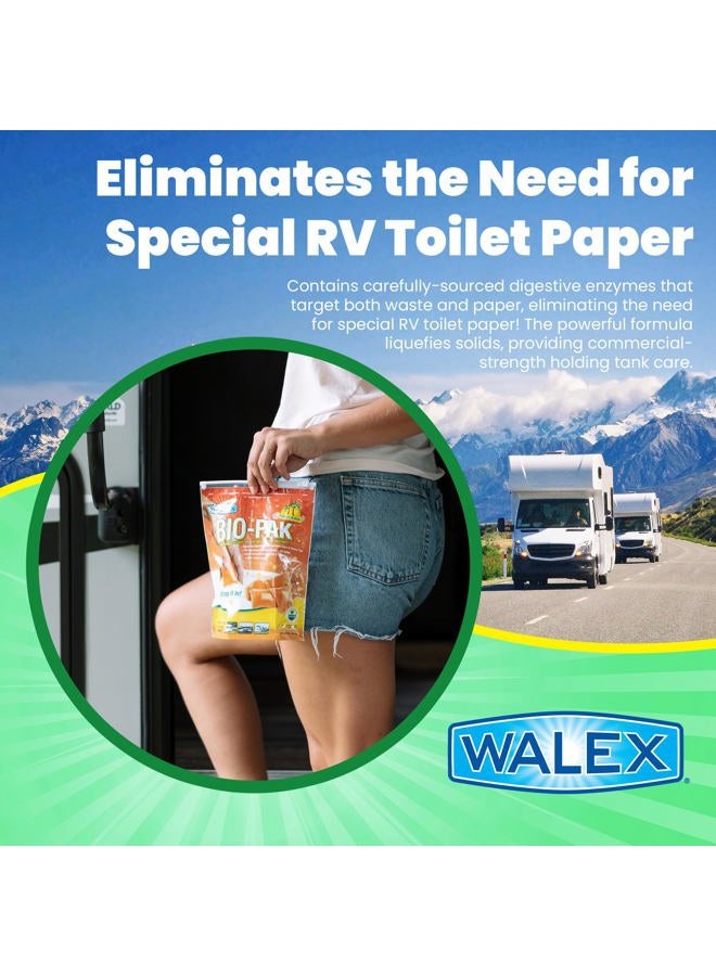 WALEX Bio-Pak Black Holding Tank Deodorizer & Waste Digester Drop-Ins - Advanced Enzyme Formula for Rapid Breakdown of Waste & Paper, Removes Odors & Cleans Tank; Tropical Breeze, 10-Pack - Image 2